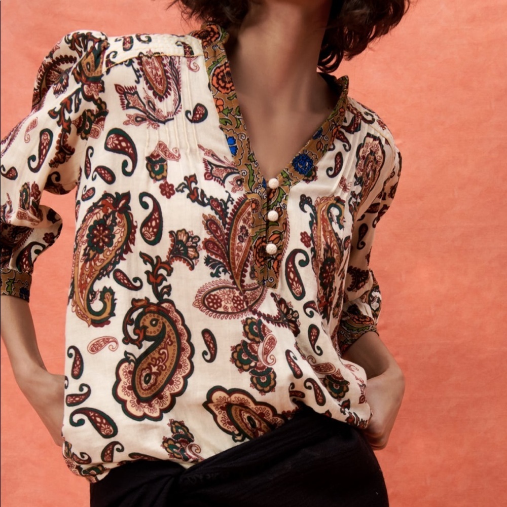 New Zara Top Blouse Paisley
